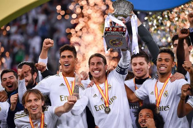 sergio ramos tucked away the winning spot kick to ensure real madrid clinched their first trophy of the season with la liga and the champions league next in their sights photo afp sergio ramos tucked away the winning spot kick to ensure real madrid clinched their first trophy of the season with la liga and the champions league next in their sights photo afp