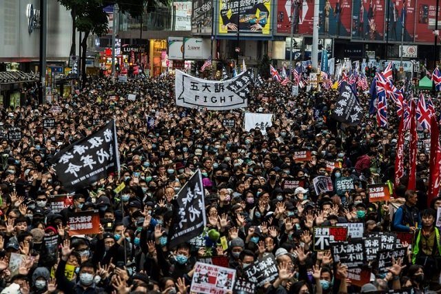 hong kong has been battered by nearly seven months of occasionally violent protests its biggest political crisis in decades photo afp