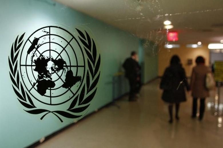 the united nations logo can be seen in this reuters file photo