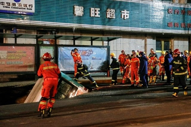 the incident also triggered an explosion inside the hole photo afp the incident also triggered an explosion inside the hole photo afp