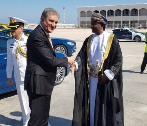 fm qureshi spoke to media at muscat international airport before departing for home screengrab fm qureshi spoke to media at muscat international airport before departing for home screengrab
