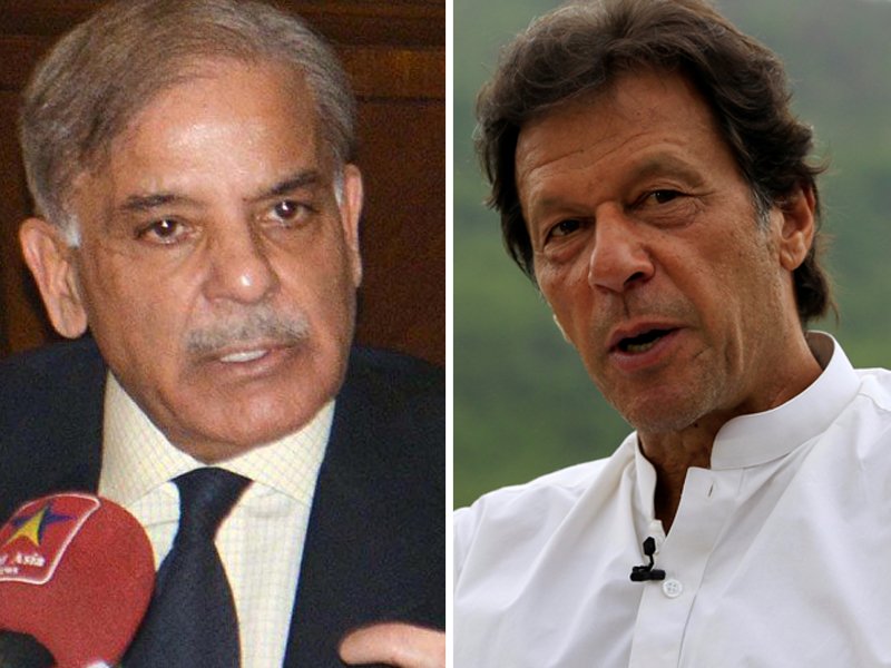 shehbaz sharif and imran khan file photos