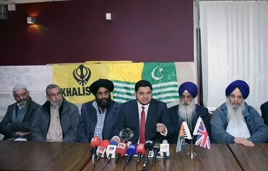 wsp leaders ranjeet singh with president tek uk raja fahim kayani announce the decision in joint press conference in birmingham photo express wsp leaders ranjeet singh with president tek uk raja fahim kayani announce the decision in joint press conference in birmingham photo express