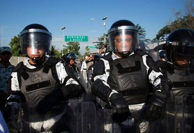 national guard troops stand guard at a crossing point in ciudad hidalgo to prevent migrants from entering mexico photo afp national guard troops stand guard at a crossing point in ciudad hidalgo to prevent migrants from entering mexico photo afp