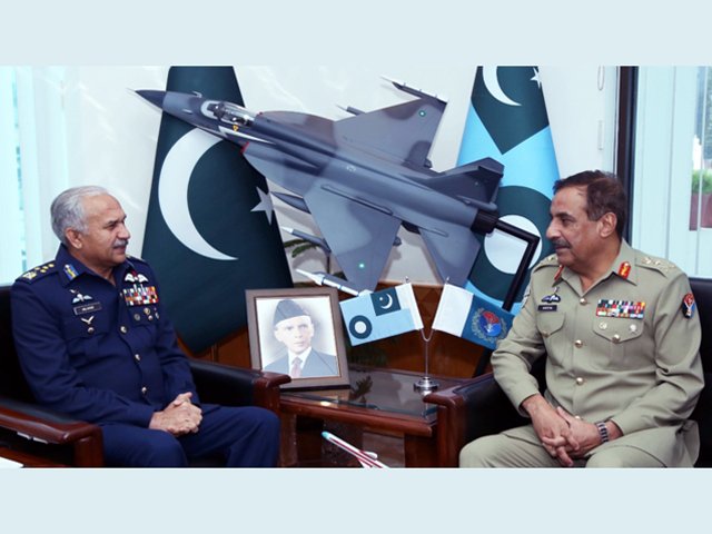 general nadeem raza with air chief marshal mujahid anwar khan photo paf