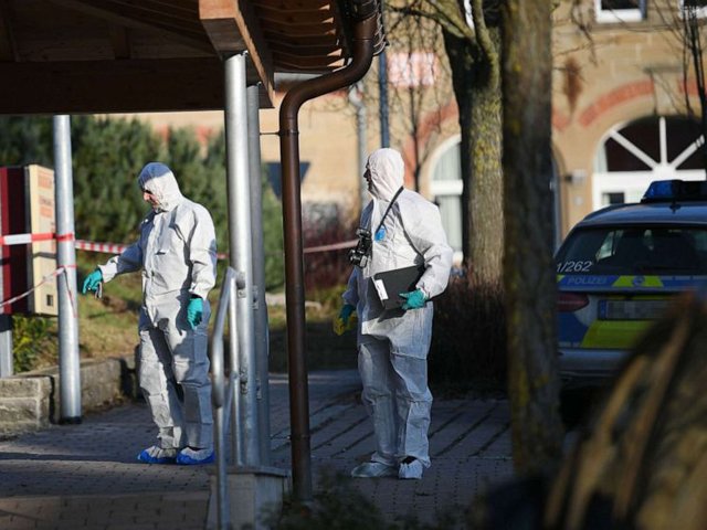 german police searches a house on jan 24 2020 in the town of rot am see in southwestern germany photo afp