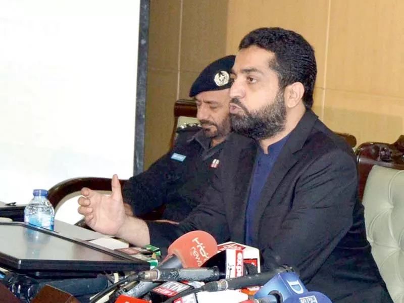 balochistan home minister ziaullah langove addresses a press conference in quetta photo express balochistan home minister ziaullah langove addresses a press conference in quetta photo express