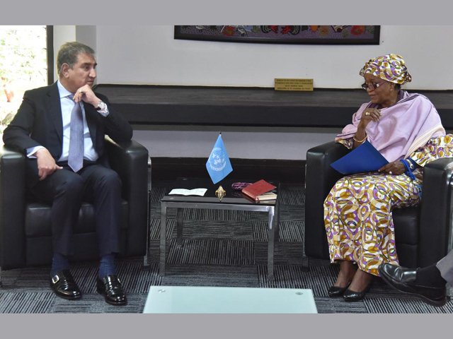 foreign minister invites united nations office at nairobi unon chief to visit pakistan photo express