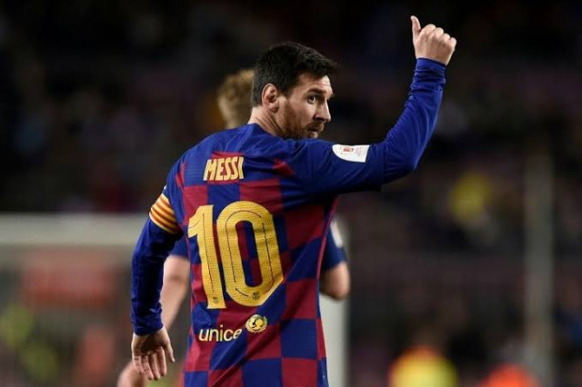 argentine s double as well as goals from griezmann lenglet and arthur rounded off an emphatic win at camp nou photo afp argentine s double as well as goals from griezmann lenglet and arthur rounded off an emphatic win at camp nou photo afp