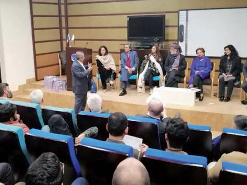 experts taking part in discussion on climate change at the french embassy photo dna