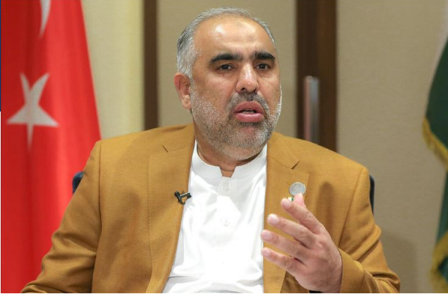 pakistan national assembly speaker asad qaiser talking to anadolu agency in istanbul