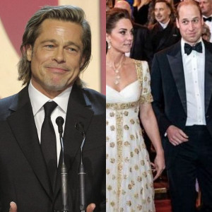 brad pitt made a prince harry megxit joke in front of prince william