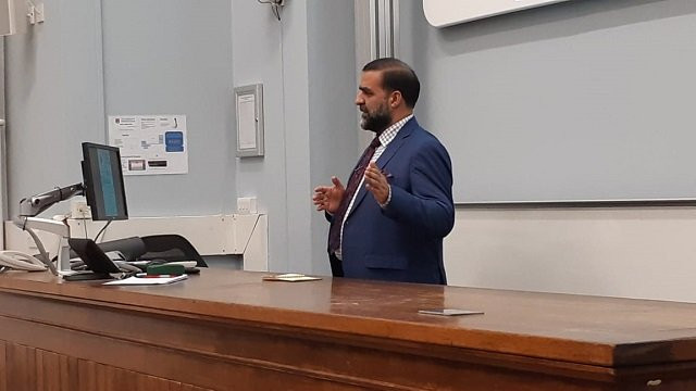 president jammu and kashmir salvation movement altaf ahmad bhat addresses a session at birmingham university photo express president jammu and kashmir salvation movement altaf ahmad bhat addresses a session at birmingham university photo express