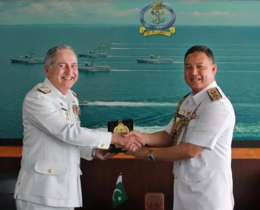 naval chief zafar mahmood abbasi left exchanging souvenir with burnei naval commander photo pakistan navy naval chief zafar mahmood abbasi left exchanging souvenir with burnei naval commander photo pakistan navy