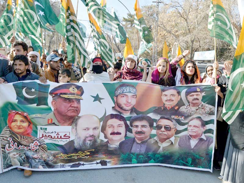 citizens hold a rally to express solidarity with kashmir in quetta photo ppi