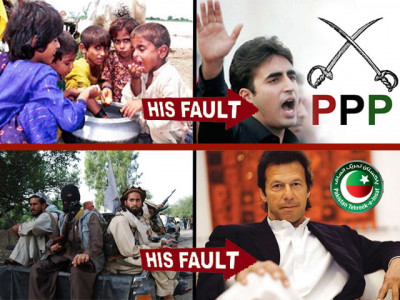 if you blame bilawal solely for the famine in thar then blame imran for the suicide attacks in kp