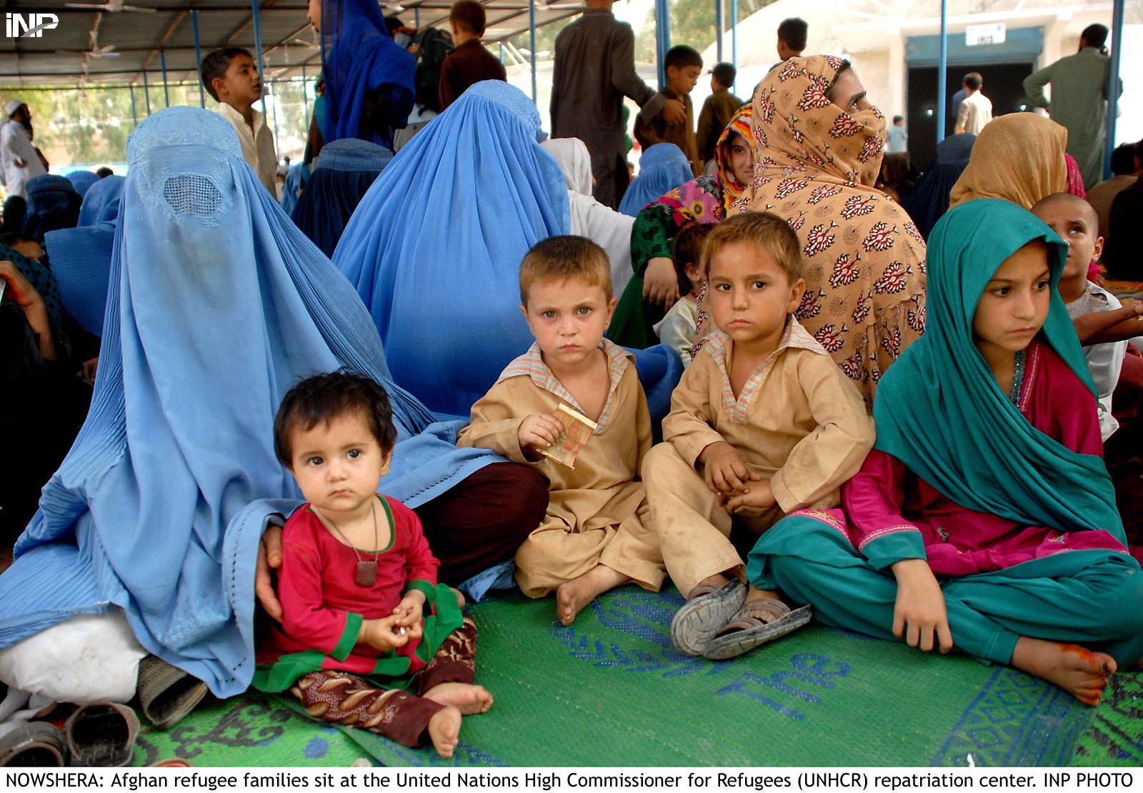 a family of afghan refugees in pakistan photo file