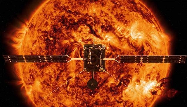 this file handout illustration image provided by nasa and obtained february 3 2020 shows the solar orbiter the european space agency is set to embark upon one of its most ambitious projects to date with the launch late february 9 2020 from florida 039 s cape canaveral of its solar orbiter probe bound for the sun photo afp nasa