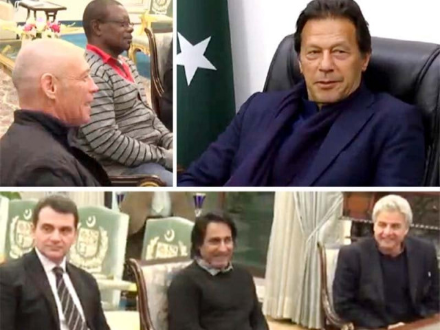 sir richie richardson danny morrison ramiz raja and zakir khan meet the cricketer turned politician screengrabs sir richie richardson danny morrison ramiz raja and zakir khan meet the cricketer turned politician screengrabs
