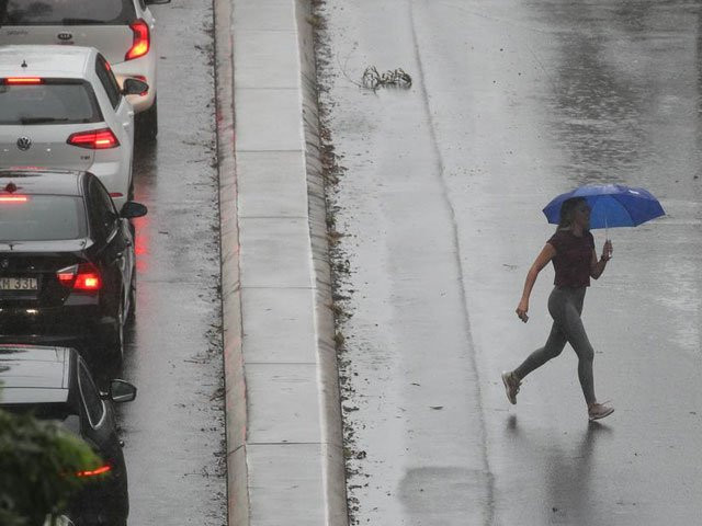 a pedestrian braves strong wind and rain in sydney new south wales australia february 9 2020 photo reuters a pedestrian braves strong wind and rain in sydney new south wales australia february 9 2020 photo reuters