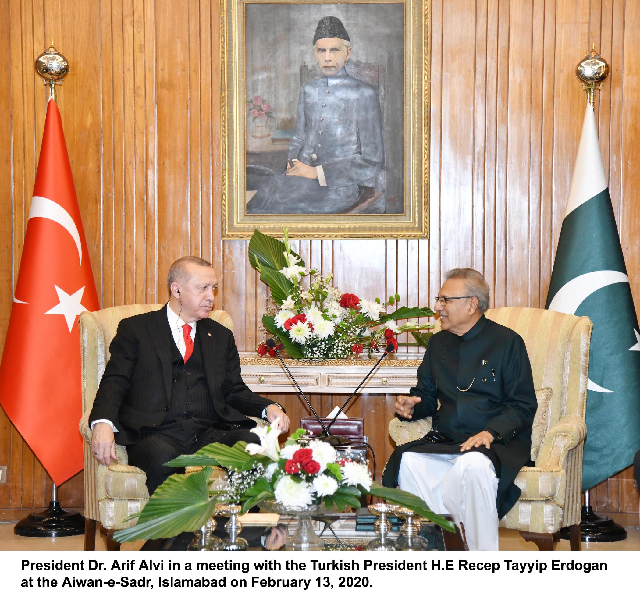 turkish president tayyip erdogan meeting with president arif alvi at his official residence in islamabad photo pid