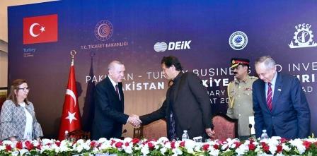 prime minister imran khan and turkish president recep tayyip erdogan during pakistan turkey business and investment forum in islamabad photo app