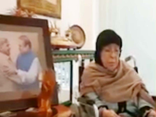 according to the sharif family air travel was difficult for begum shamim akhtar since she is almost 90 years old and unwell but she wanted to be there with nawaz during his treatment express news screen grab