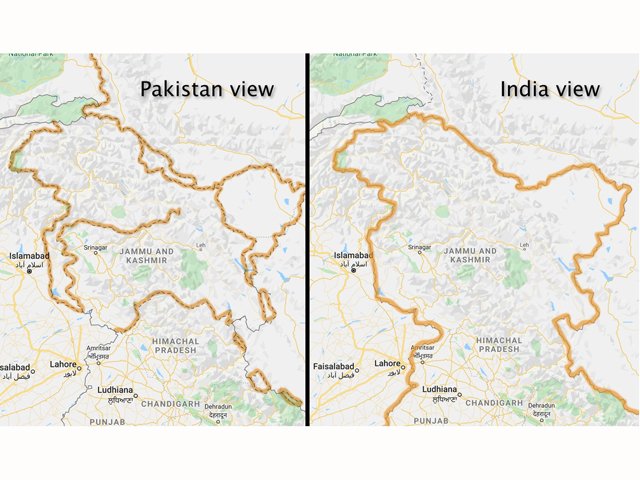 google s online maps in india display kashmir as fully under its control photo courtesy washington post