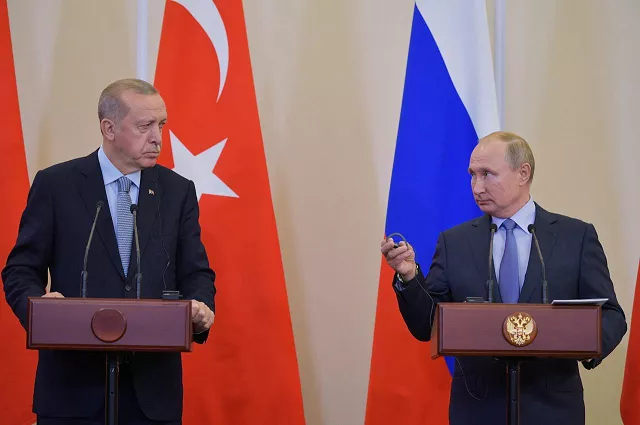 russian president vladimir putin speaks with turkish president recep tayyip erdogan during their meeting in the black sea resort of sochi russia october 22 2019 photo reuters file russian president vladimir putin speaks with turkish president recep tayyip erdogan during their meeting in the black sea resort of sochi russia october 22 2019 photo reuters file