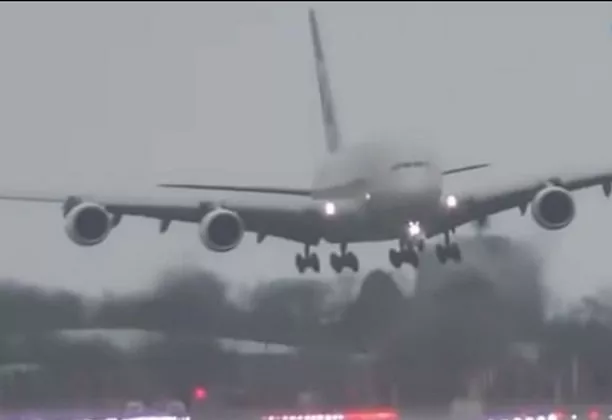 in the captivating video that made rounds on social media an etihad a380 pilots are seen braving the stubborn winds screen grab in the captivating video that made rounds on social media an etihad a380 pilots are seen braving the stubborn winds screen grab