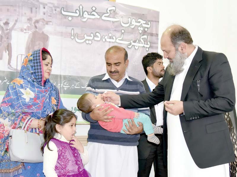 balochistan chief minister jam kamal kicks off anti polio campaign in quetta photo express
