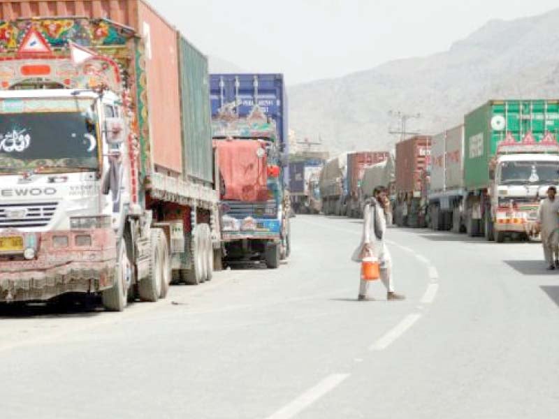 after closure of pak afghan border no containers were released from pakistani ports and clearance at the border was also stopped photo file