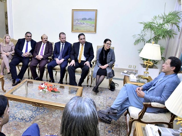 imran khan meets cross party delegation of uk lawmakers led by mp debbie abrahams photo ppi