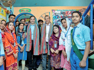 us ambassador pays surprise visit to school in karachi