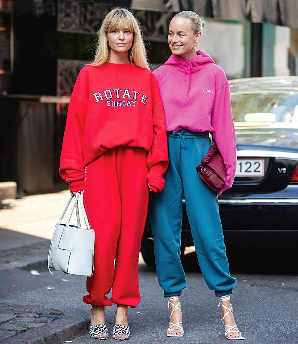 Sweatpants and 2024 heels outfit