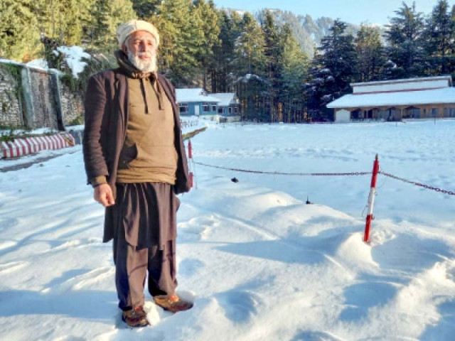 mohammad naseem walks on snow in shogran where he is famous as one of the last storytellers photo afp mohammad naseem walks on snow in shogran where he is famous as one of the last storytellers photo afp