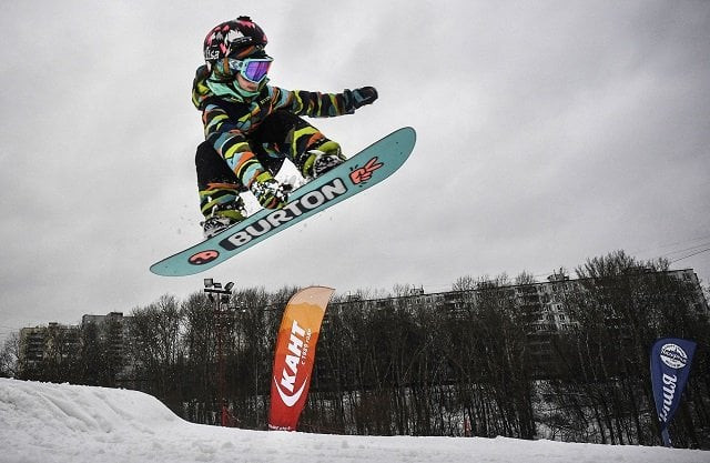 russian snowboarder vasilisa ermakova 6 trains at the kant ski club in southern moscow photo afp