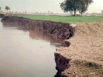 ravi river continues to erode land
