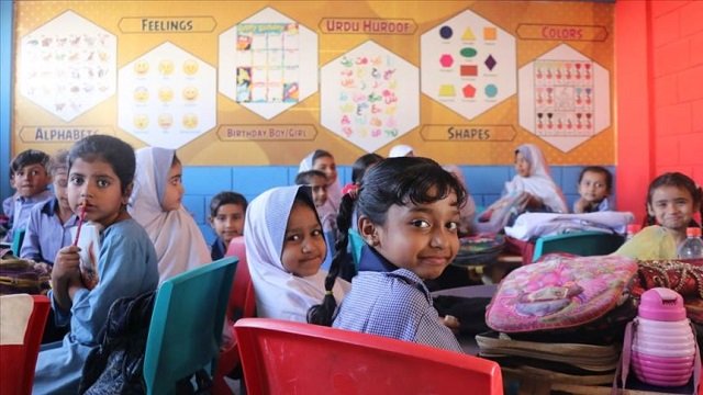 students return to brightly painted classrooms new desks photo anadolu agency