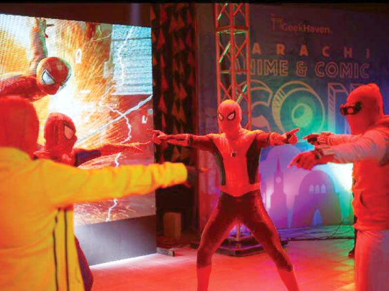 korean and japanese pop culture fans exhibit talent at a convention held at the arts council of pakistan photos express