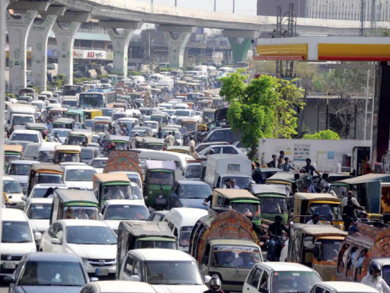 murree road remained completely blocked on saturday due to traffic jams photo agha mahroz express