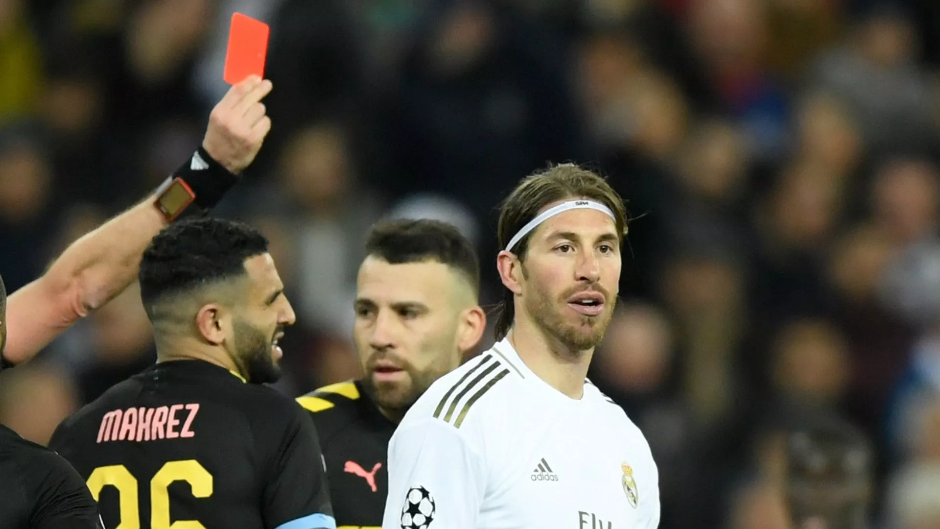 ramos was shown a red card late meaning los blancos will be without their captain for the second leg photo afp ramos was shown a red card late meaning los blancos will be without their captain for the second leg photo afp