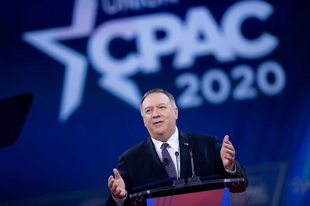 secretary of state mike pompeo speaks during the american conservative union 039 s conservative political action conference in washington on feb 28 2020 photo afp