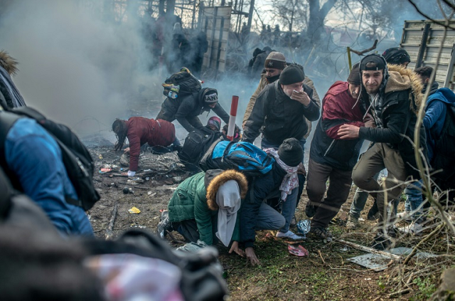 migrants faced tear gas during clashes with greek police on the turkey greece border photo afp