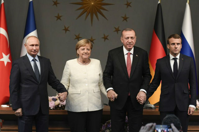 russia 039 s vladimir putin german 039 s angela merkel turkey 039 s recep erdogan and france 039 s emmanuel macron at the end of the syria summit photo afp russia 039 s vladimir putin german 039 s angela merkel turkey 039 s recep erdogan and france 039 s emmanuel macron at the end of the syria summit photo afp