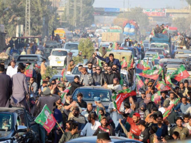 pti supporters hold rally against inflation in hyderabad photo express