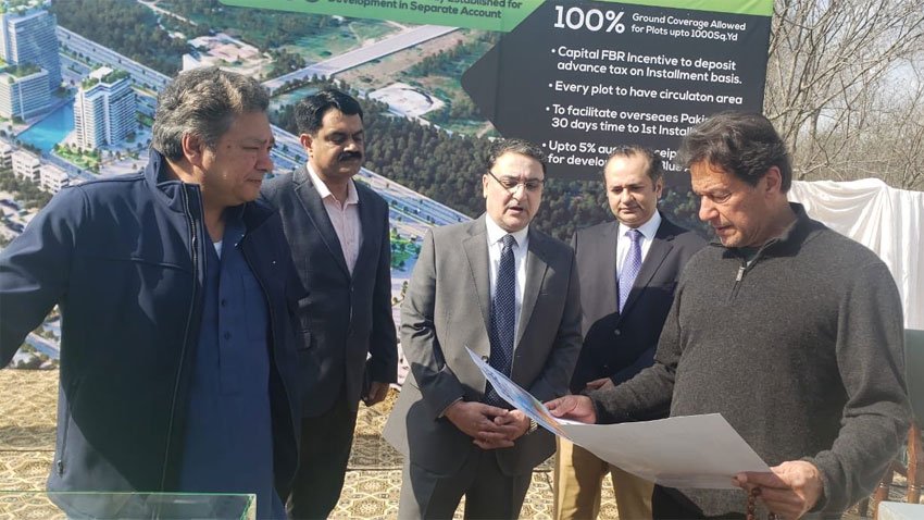 prime minister imran khan is seen during the visit of blue area in islamabad photo courtesy twitter imrankhanpti