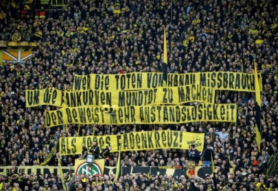 football grinds to a halt as bundesliga banner insults escalate football grinds to a halt as bundesliga banner insults escalate