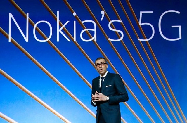 rajeev suri nokia 039 s president and chief executive officer speaks during the mobile world congress in barcelona spain february 25 2018 photo reuters