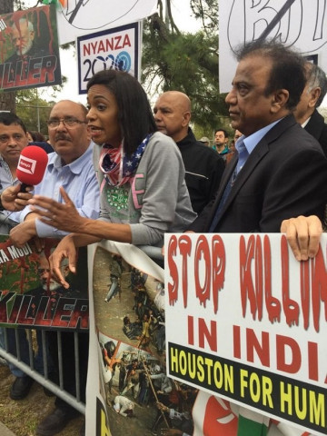 congress candidate nyanza moore and former pakistani minister babar ghouri also attended the demonstration photo express congress candidate nyanza moore and former pakistani minister babar ghouri also attended the demonstration photo express